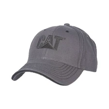 CAT Caterpillar Tough Grey Hat Work Hard embroidered Canvas Cap New 