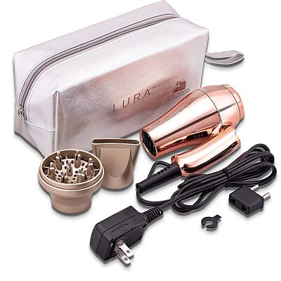 Mini Portable Travel Hair DryerDual Voltage Small Lightweight Blow Dryer with...