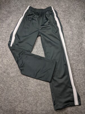 HEAD Track Pants Womens XL Gray White Stripe Snap Away Sides