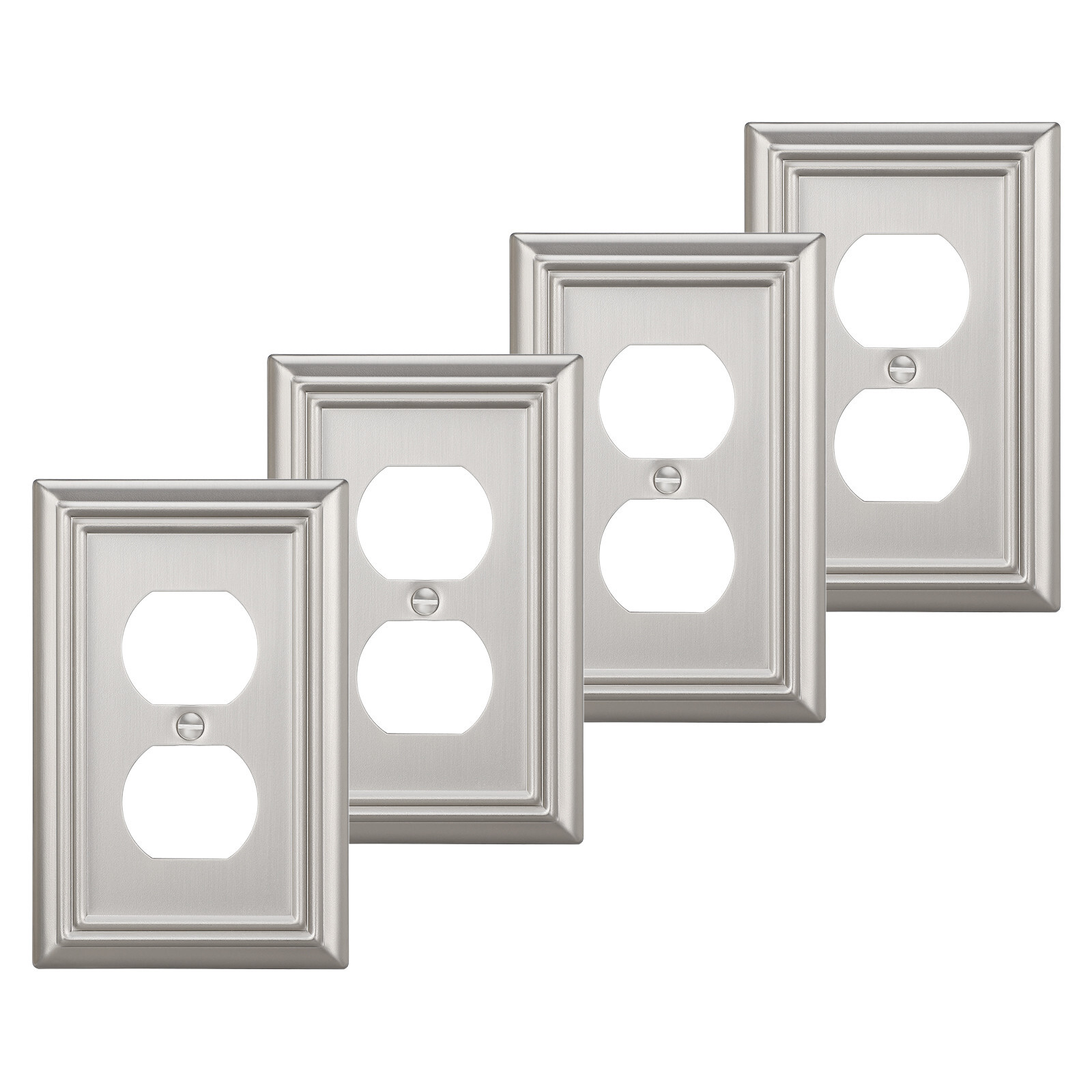 S Brushed Nickel Duplex Wall Plate For Outlets
