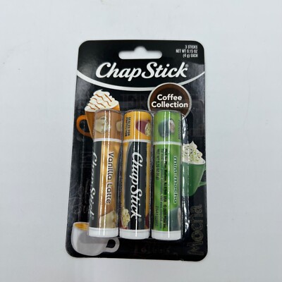 ChapStick 3 Pack Lip Balm Coffee Vanilla Latte Caramel Macchiato Mint Mocha