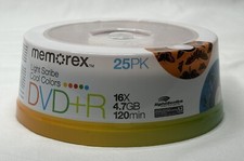 Memorex DVD R Blank Recordable Discs 16X 4.7GB 120 min 25-Pack NEW and SEALED