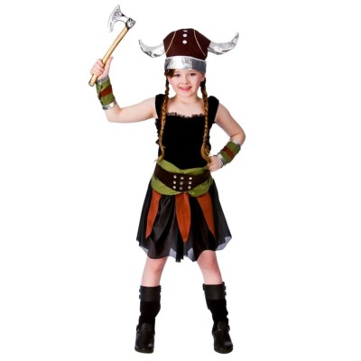 Child VIKING GIRL Fancy Dress Costume Girls Medieval Saxon Book Week Age  5-13 UK