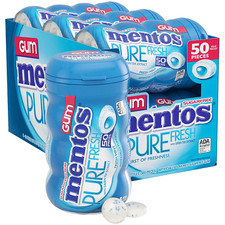 6PACK Mentos Pure Fresh Sugar-Free Chewing Gum with Xylitol,Fresh Mint, 50Count