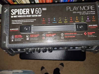 Line 6 Spider V 60 MKII 60W 1x10 Guitar Combo Amp Black with Line 6 Adapter Kit 