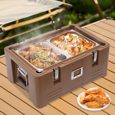 Coffee Color Insulated Food Pan Carrier Box Food Warmer Hot Box For Catering