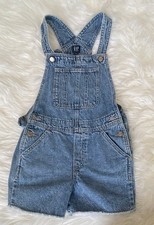 GAP Girls Denim Shortalls Size L 10 Blue 100 Cotton Pockets