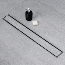 Linear Shower Drain, Shower Drain 36 Inch 2 in 1 Tile Insert and Flat Cover, Bru