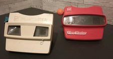 Pair Of Vintage Gaf View-Master Reel Viewer Toy Red White Blue Made in USA