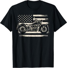 Cool Motorcycle Biker Retro Motorcycle USA Flag Men Rider Gift Unisex T-Shirt