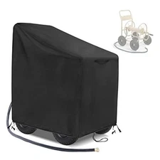 Garden Hose Reel Cart Cover, 600D Outdoor Hose Cart 30.3"L x26.3"Wx 35"H Black