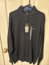 Greg Norman Men's 1/4 Zip Long Sleeve Pullover Golf Sweater Black Large NWT