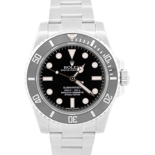 Rolex Submariner No-Date Ceramic 40mm BLACK Stainless Steel Au...