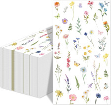 50 PCS Wildflower Napkins Floral Paper Dinner Napkins Disposable