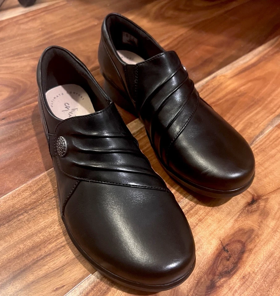 Clarks Women’s 7 Hope Roxanne Black Slip-on Loafers Brand New - Image 2 of 4