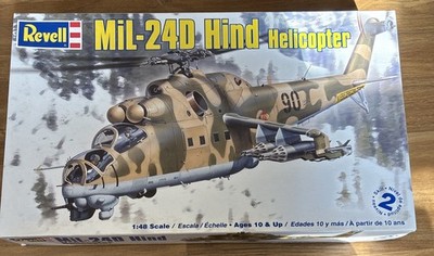 Revell MiL-24D Hind Helicopter Model Kit 1:48 Scale Skill 2 #85-5856 - Open Box