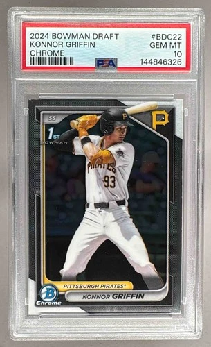 144846326 Konnor Griffin 2024 Bowman Draft #BDC-22 Chrome 1st RC RC PSA 10