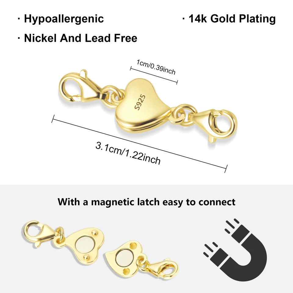 Necklace Extenders Gold Magnetic Necklace Clasp Bracelet Clasps and Closures - Image 3 of 4