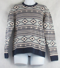 American Rag Men's Chalet Geometric Print Crewneck Pullover Sweater, Blue, Large