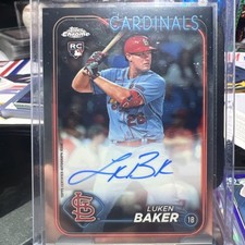 2024 Topps Chrome - Rookie Autographs Luken Baker #RA-LB (AU, RC)