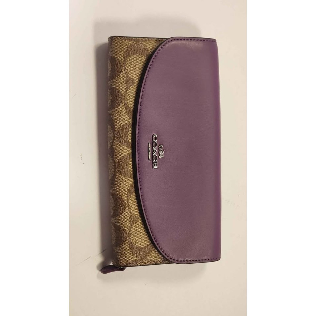 Leather Wallet F54022 Coach Wallet COACH Purple Slim Envelope Wallet F54022  NWT