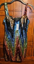 NWT Nasty Gal women's multicolor sequin short dress US size 4