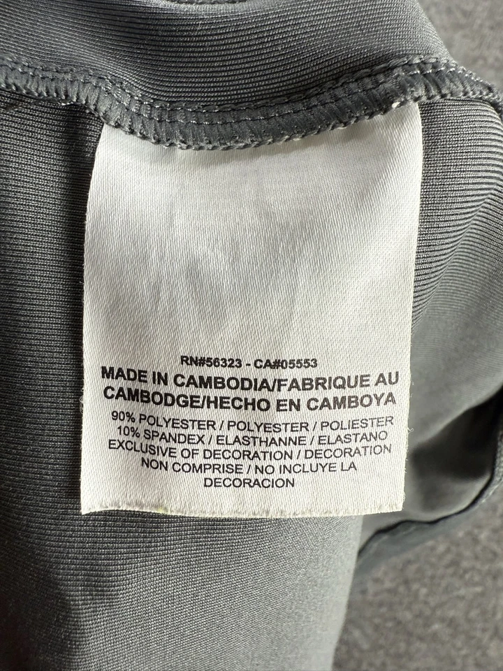 Polo de golf Nike Tiger Woods Collection para hombre L gris a rayas cuello Dri-Fit Foto 3 de 4