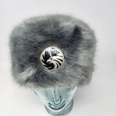 Russian Standard Vodka Ushanka Fur Hat Adjustable Unisex Faux Fur Gray