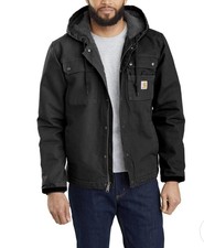 Carhartt Authentic Bartlett Washed Duck Sherpa Lined Utility Jacket Black Small