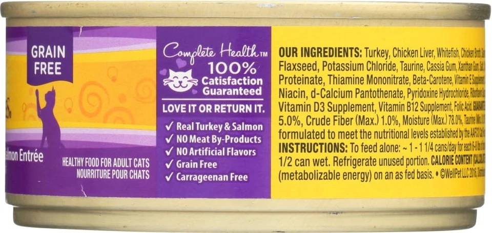Wellness Complete Health Grain Free Wet Cat Food 5.5 Ounce Pack Of 6 Turkey S... - Image 4 of 4