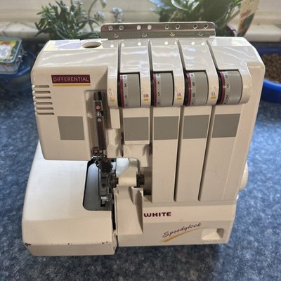 White Speedylock Model 7340 Serger 3/4 Thread Overlock Sewing Machine 
