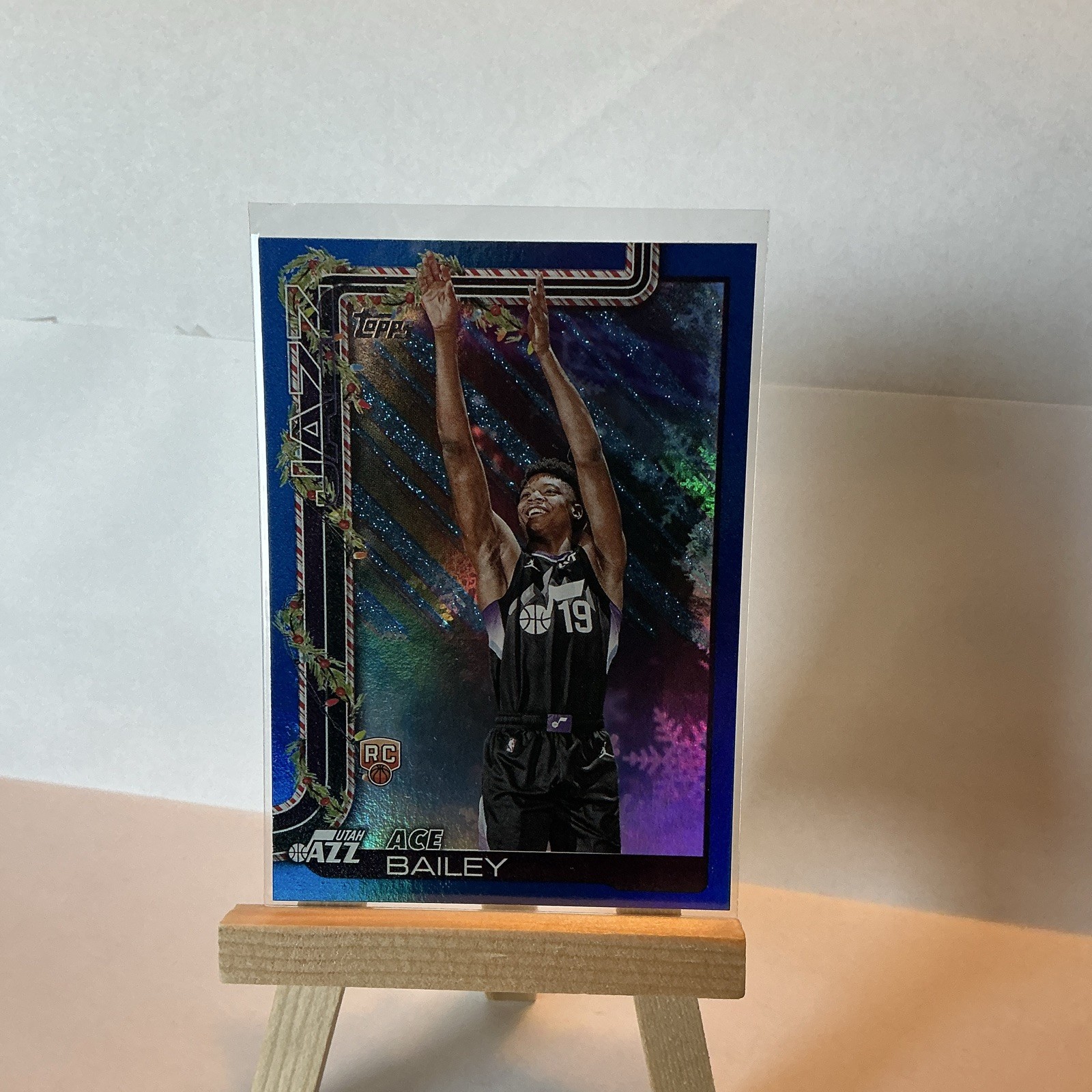 2025-26 Topps Holiday - Ace Bailey #H165 Holiday Metallic Blue Glitter (RC)
