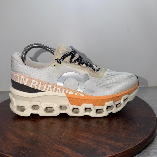 On Cloud Women's Cloudmonster 2 Running Shoes Ivory & Tangerine Women's Size 8