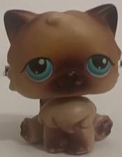 Littlest Pet Shop Persian Cat Brown Aqua Eyes 22 LPS Hasbro Authentic