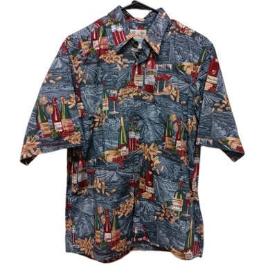 Reyn Spooner Button Up Shirt  Wine Zinfandel Hawaiian Regency Cotton Lawn