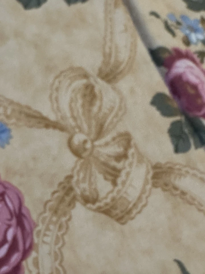 Bed Of Roses Fabric Floral Mauve Pink Green Gold Blue French Country 54"X 2 Yrd+ - Image 4 of 4