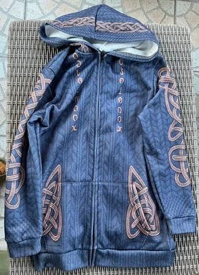 GILET FEMME TAILLE M BLEU NOEUD CELTIQUE VIKING - Photo 1/4