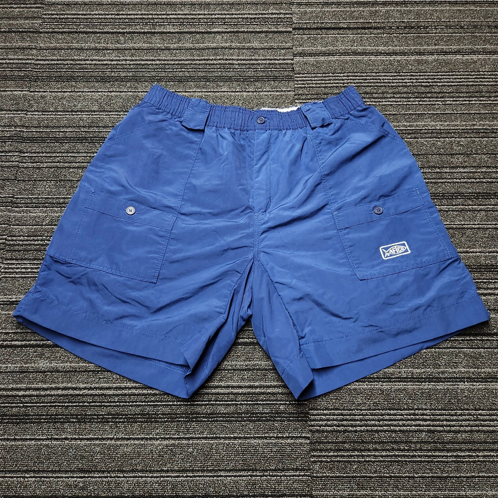 AFTCO Fishing Shorts Mens 38 Blue Nylon Angler Utility Outdoor Performance