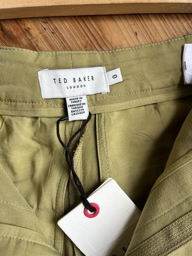 NWT Ted Baker Women Jemila Belted Wide Leg Pants 0 Khaki - Picture 11 of 16