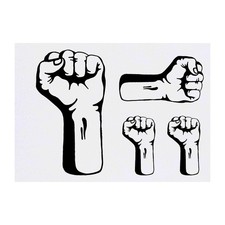 4 x 'Raised Fist' Temporary Tattoos / Transfers TO00013315 
