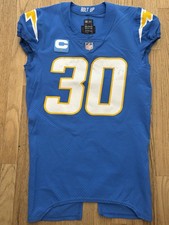 Austin Ekeler Game Used Los Angeles Chargers Jersey Game Worn 12/16/21 Matched 
