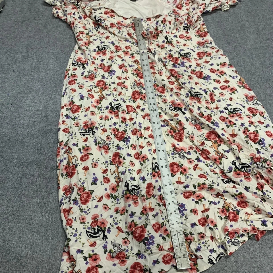 Hot Topic Disney 小鹿斑比花卉袖口连衣裙加大码 4 花朵套衫 — 第 3/4 张图片