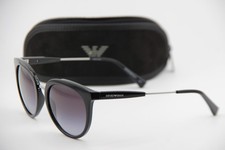 NEW EMPORIO ARMANI EA 4145 5001/8G BLACK SILVER AUTHENTIC SUNGLASSES 53-20