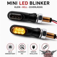 Led Motorrad Mini Blinker Schwarz Smoke GetöNt E-GeprüFt Vorn Hinten Universal