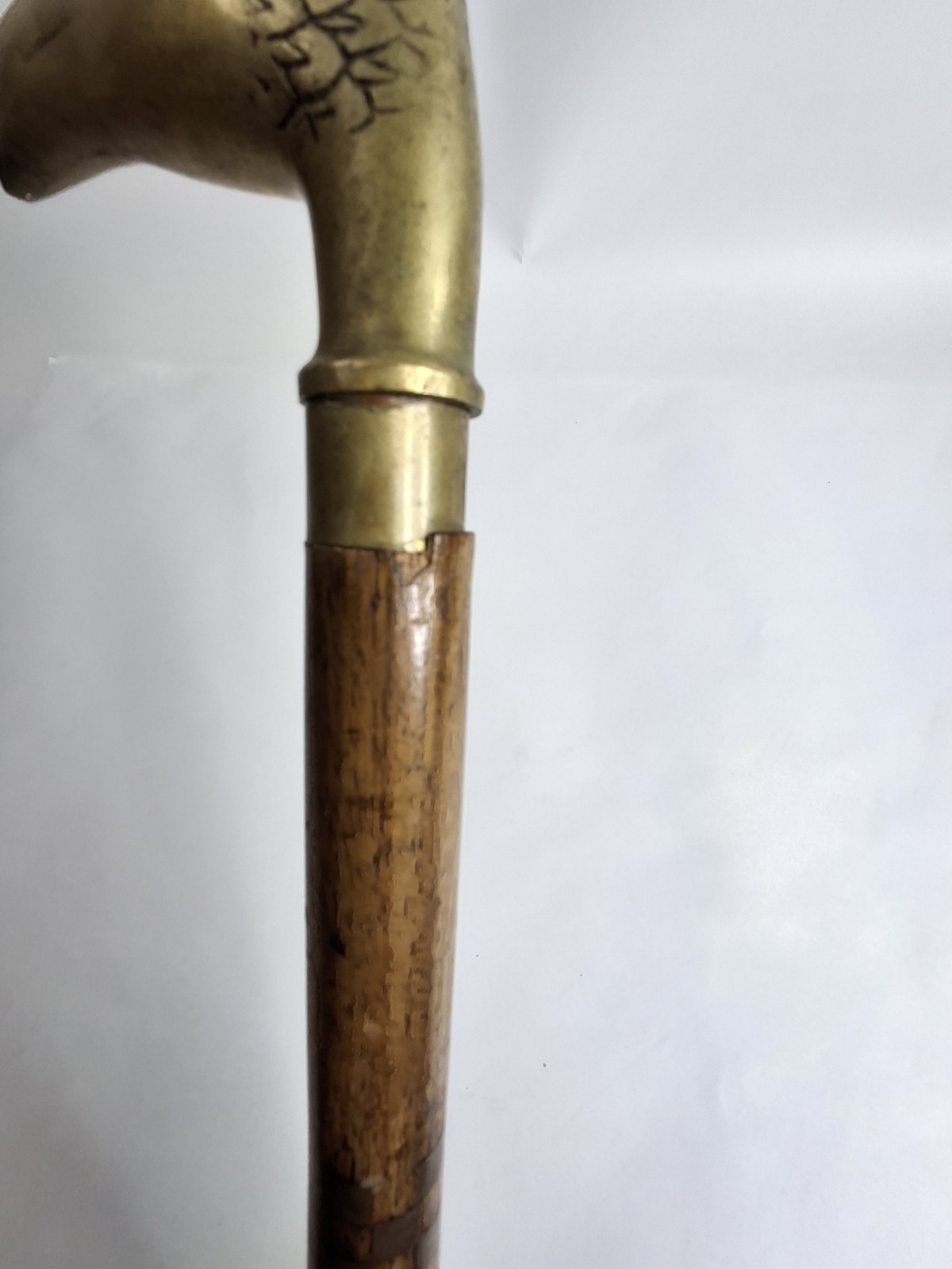 Vintage Cane Solid Brass Eagle Head with Brass In… - image 11