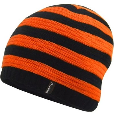 DexShell Kinder Jugend Tanglo Streifen Wasserdicht Thermo Beanie - Orange Streifen