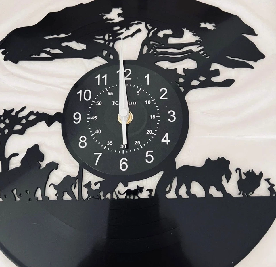🦁New! Lion King Real Vinyl Record Die-Cut 11.8 X 11.8 Silent Wall Clock - Image 3 of 4