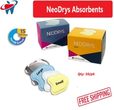 Dental NeoDrys Absorbents Dry Corner Saliva Cotton Roll Substitute S, L -50/Box