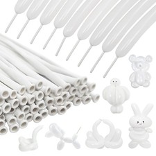 100Pcs 260 Balloons White Long Balloons for Balloon Garland Thickening Skinny...