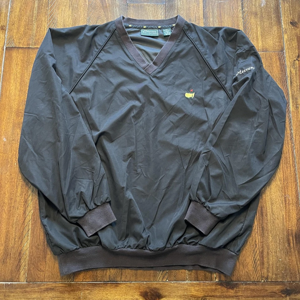 Pulôver masculino Masters Collection grande preto gola V golfe corta-vento camisa de vento - Imagem 2 de 4